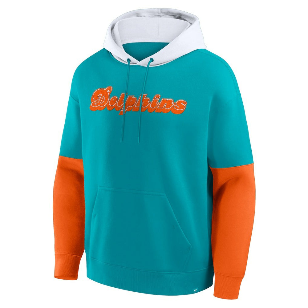 Miami Dolphins Helmet Retro Pullover Hoodie - Aqua sale