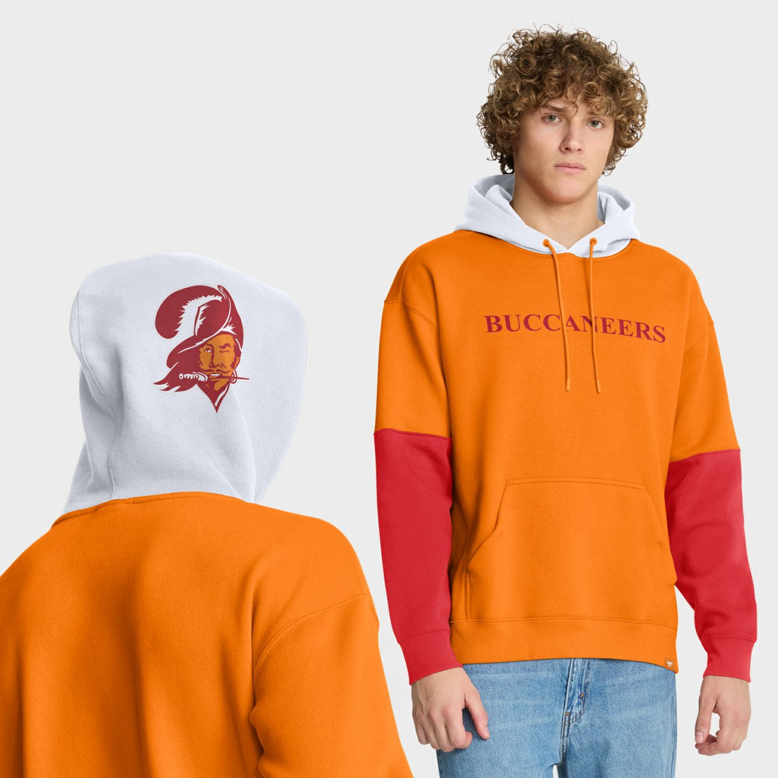 Tampa Bay Buccaneers Helmet Retro Pullover Hoodie - Tan discount