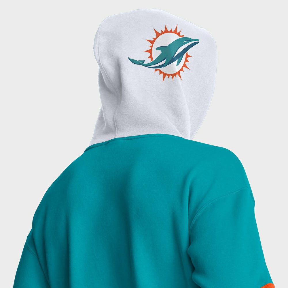 Miami Dolphins Helmet Pullover Hoodie - Aqua outlet