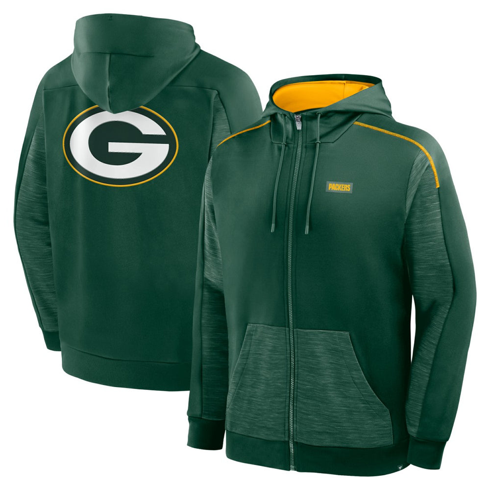Green Bay Packers Checkdown Pass Full-Zip Hoodie - Green on sale