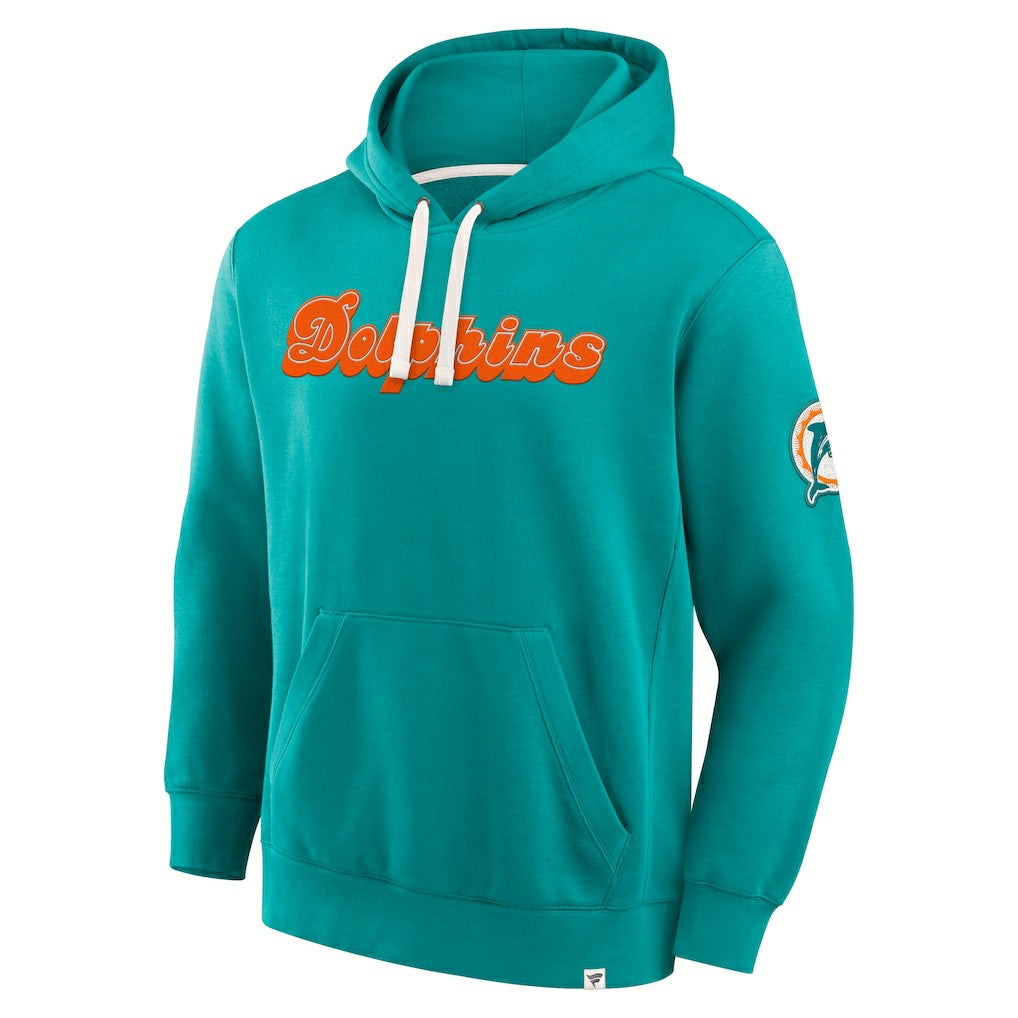 Miami Dolphins New Horizons Heritage Pullover Hoodie - Aqua on sale