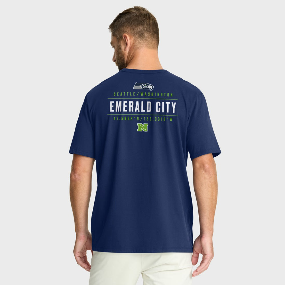 Seattle Seahawks Passing Pocket Legacy T-Shirt - College Navy for sale