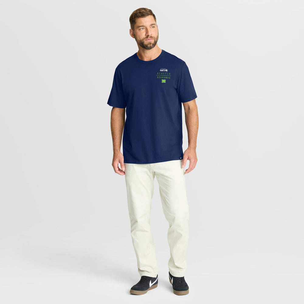 Seattle Seahawks Passing Pocket Legacy T-Shirt - College Navy for sale