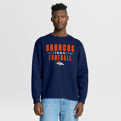 Denver Broncos Powerful Throw Legacy Pullover Sweatshirt - Navy for sale