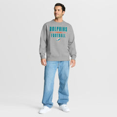 Miami Dolphins Powerful Throw Legacy Pullover Sweatshirt - Heather Gray on sale