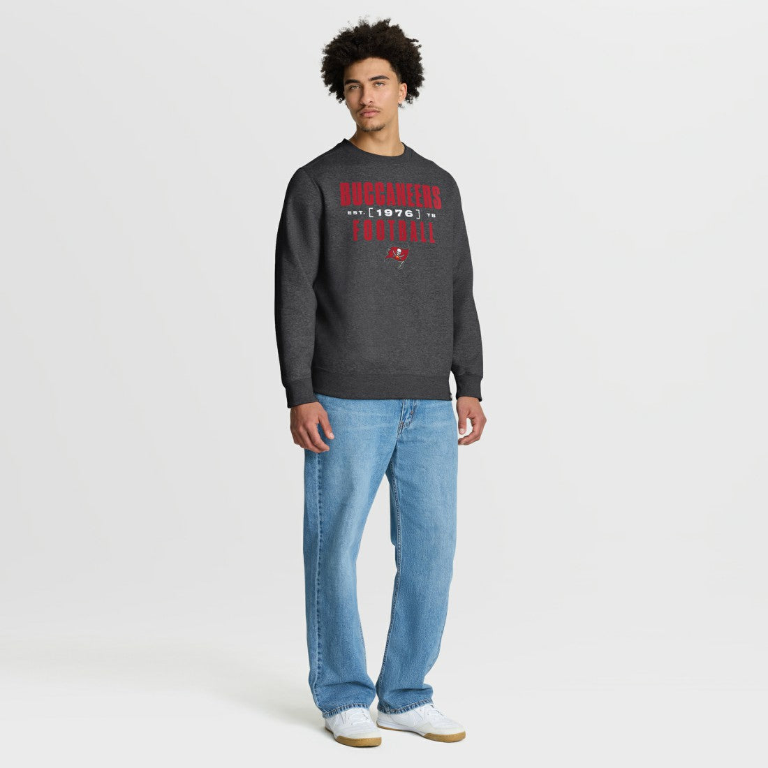 Tampa Bay Buccaneers Powerful Throw Legacy Pullover Sweatshirt - Heather Pewter outlet