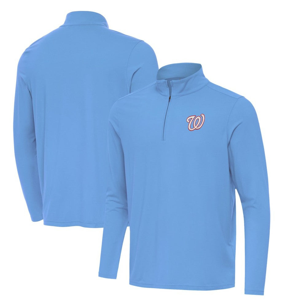 Washington Nationals Antigua Intent Quarter-Zip Top - Powder Blue