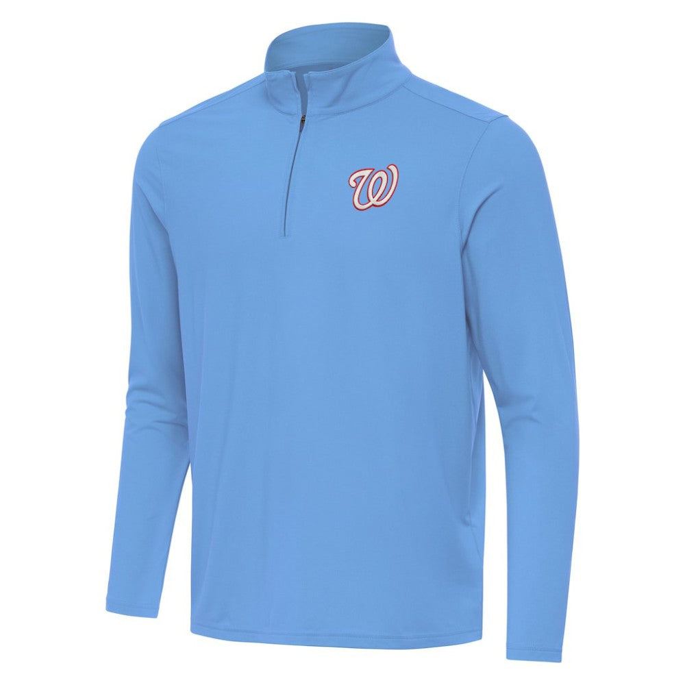 Washington Nationals Antigua Intent Quarter-Zip Top - Powder Blue