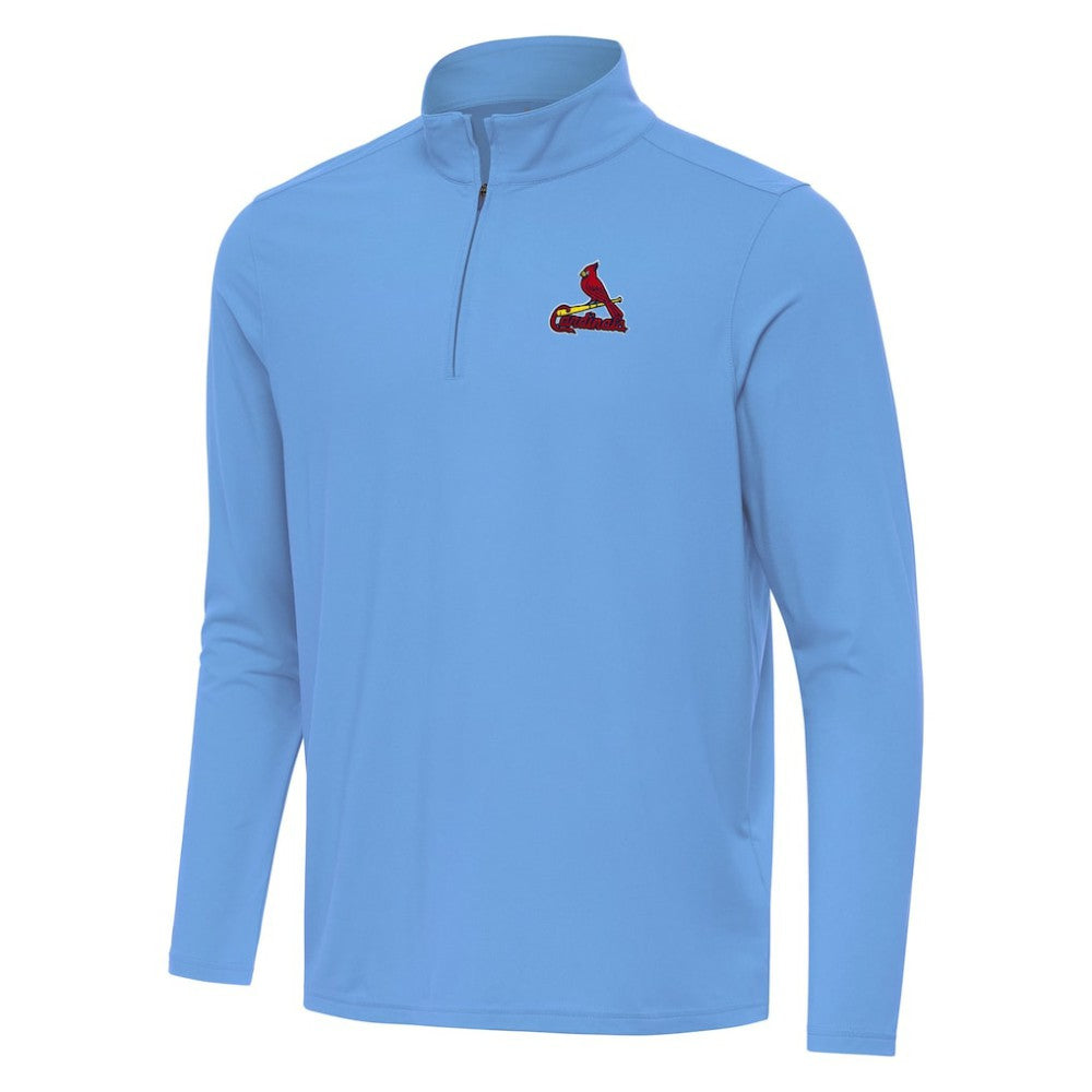 St. Louis Cardinals Antigua Intent Quarter-Zip Top - Powder Blue