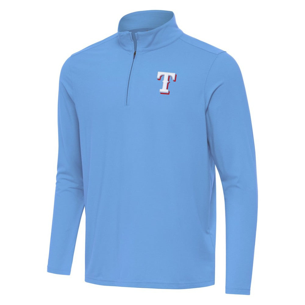 Texas Rangers Antigua Intent Quarter-Zip Top - Powder Blue