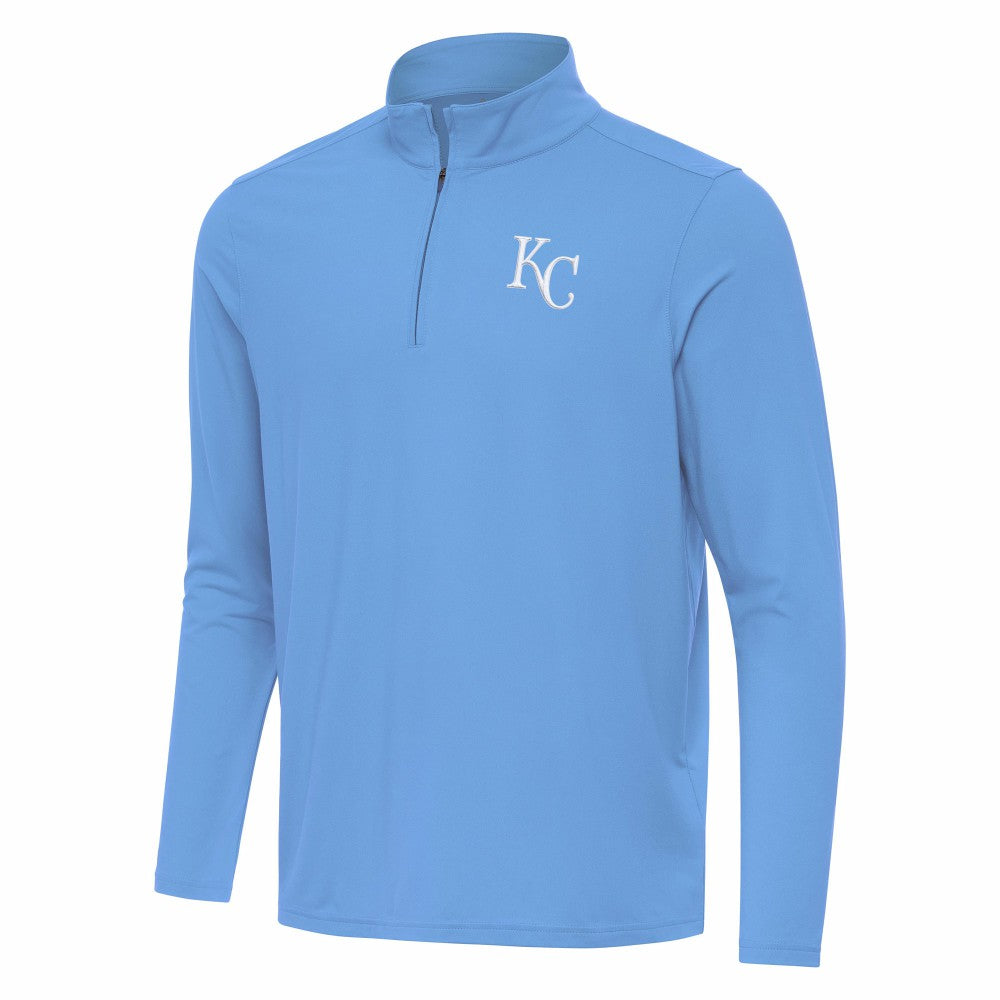 Kansas City Royals Antigua Intent Quarter-Zip Top - Powder Blue