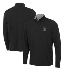 Colorado Rockies Antigua Content Quarter-Zip Top - Black