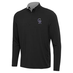 Colorado Rockies Antigua Content Quarter-Zip Top - Black