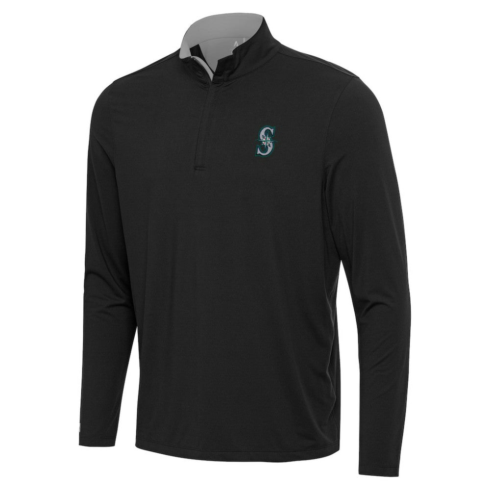 Seattle Mariners Antigua Content Quarter-Zip Top - Black