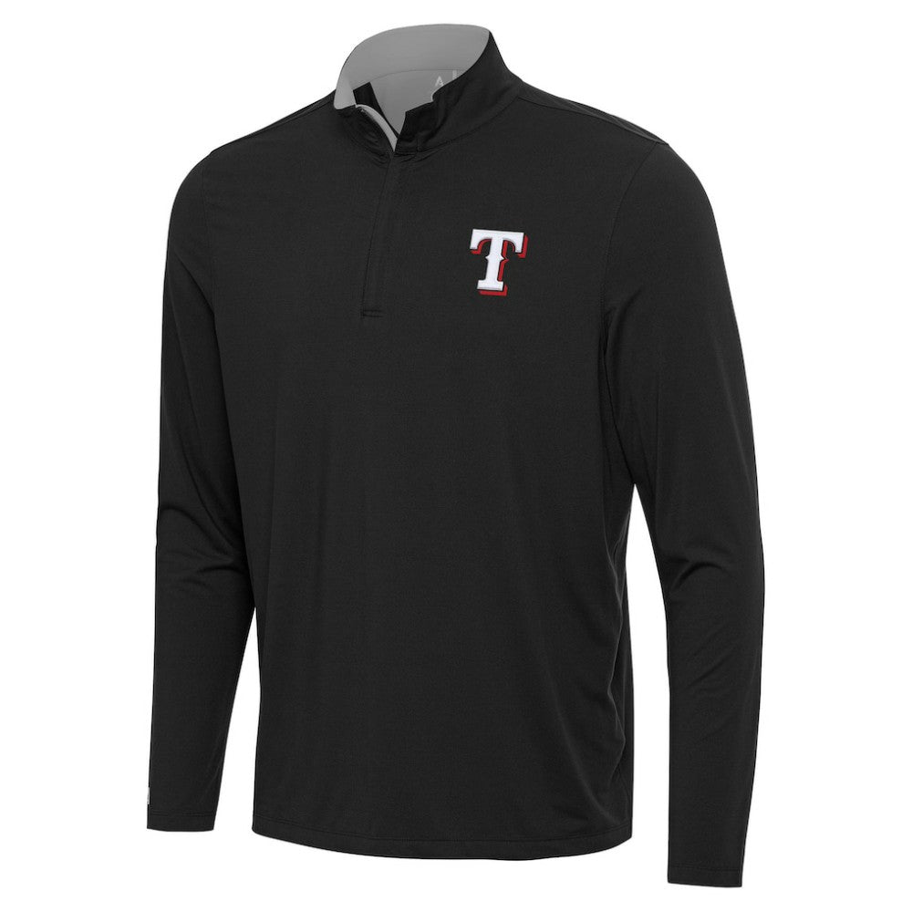 Texas Rangers Antigua Content Quarter-Zip Top - Black