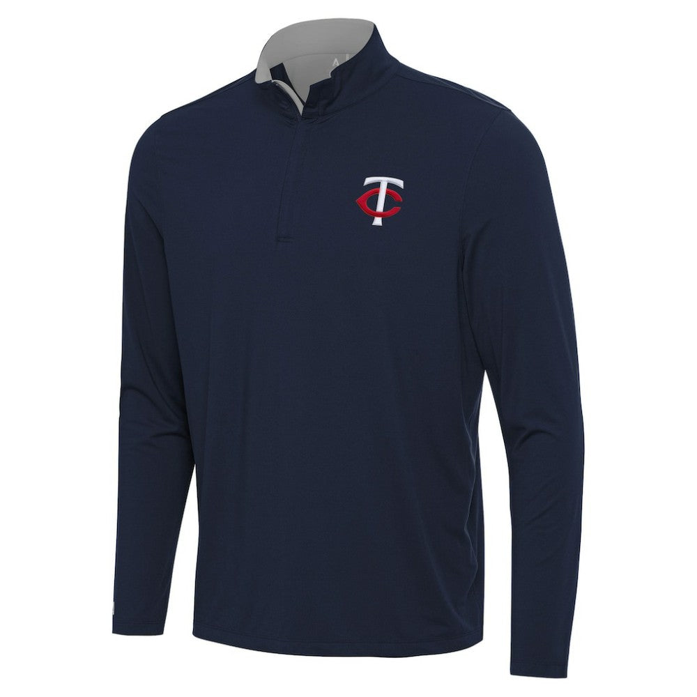 Minnesota Twins Antigua Content Quarter-Zip Top - Navy