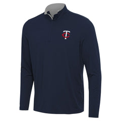 Minnesota Twins Antigua Content Quarter-Zip Top - Navy
