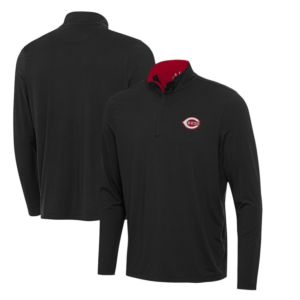 Cincinnati Reds Antigua Content Quarter-Zip Top - Black