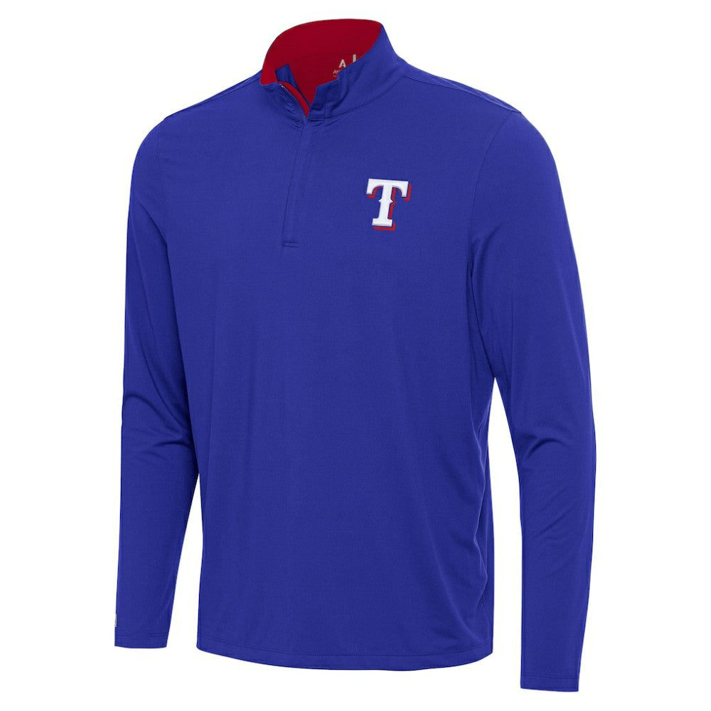 Texas Rangers Antigua Content Quarter-Zip Top - Royal