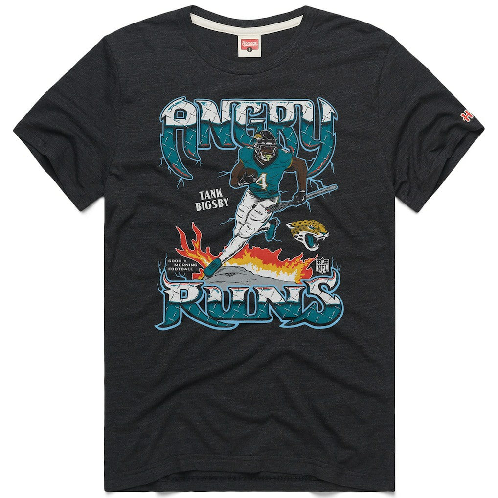 Tank Bigsby Jacksonville Jaguars Homage Unisex Angry Runs Player Graphic Tri-Blend T-Shirt - Charcoal cheap