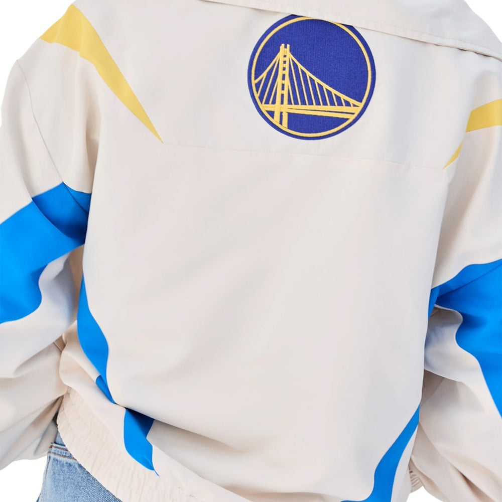 Golden State Warriors Terez Women's Retro Chevron Ripstop Quarter-Zip Windbreaker Jacket sale - White for sale