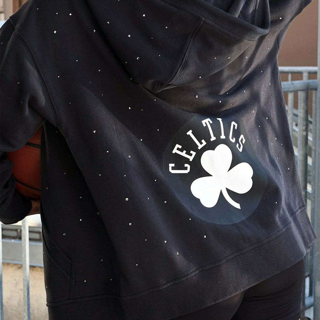 Boston Celtics Terez Women's Oversized Allover Gemstone Full-Zip Hoodie - Black online