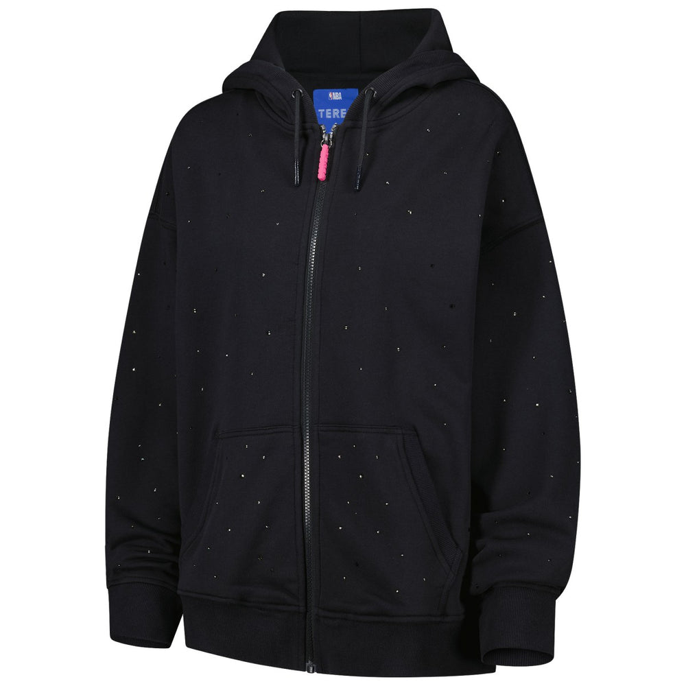New York Knicks Terez Women's Oversized Allover Gemstone Full-Zip Hoodie - Black sale
