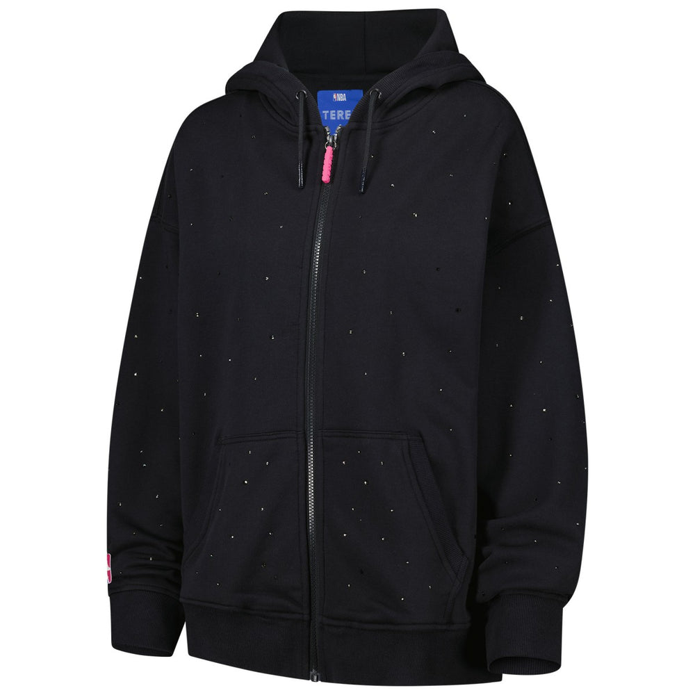 Los Angeles Lakers Terez Women's Oversized Allover Gemstone Full-Zip Hoodie - Black sale