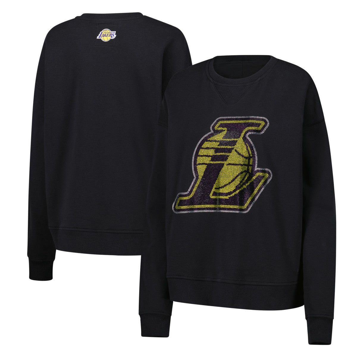 Los Angeles Lakers Terez Women's Gemstone Logo Pullover Sweatshirt - Black shop