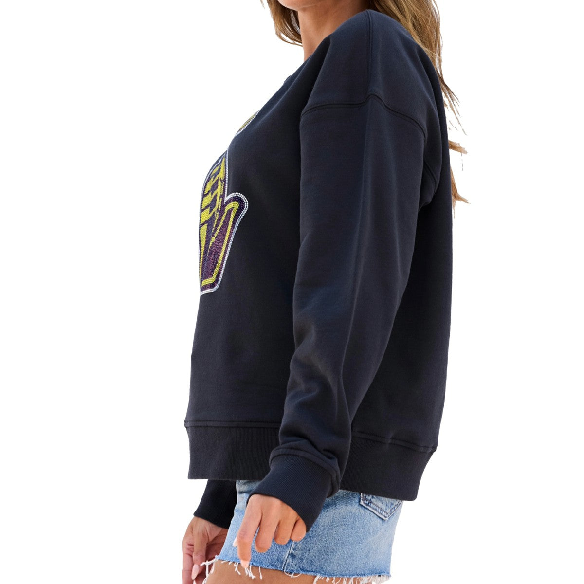 Los Angeles Lakers Terez Women's Gemstone Logo Pullover Sweatshirt - Black shop