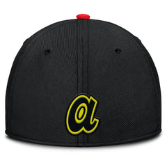Atlanta Braves Neon 90s Rise SwooshFlex Hat - Crimson/Black | Nike