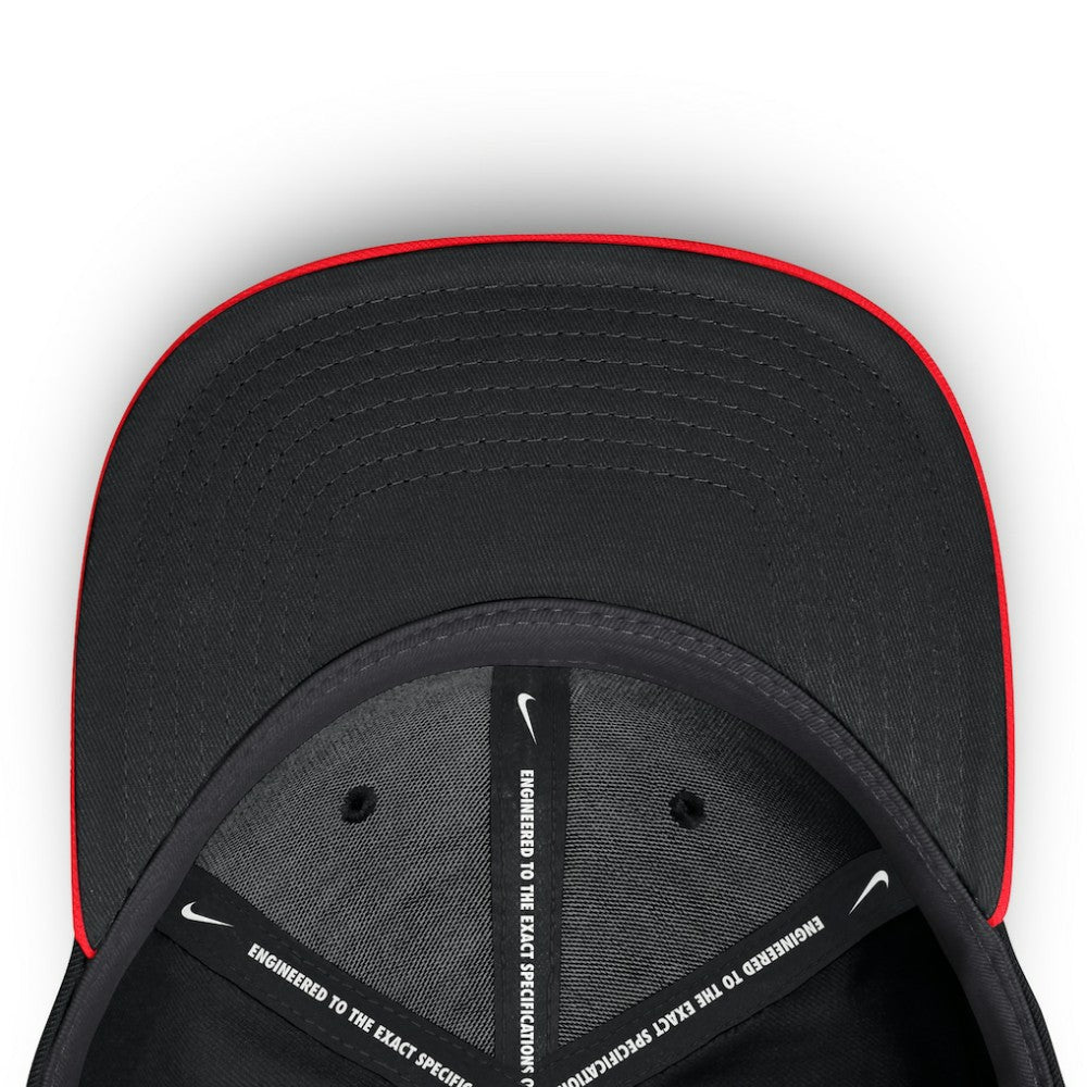 Atlanta Braves Neon 90s Rise SwooshFlex Hat - Crimson/Black | Nike