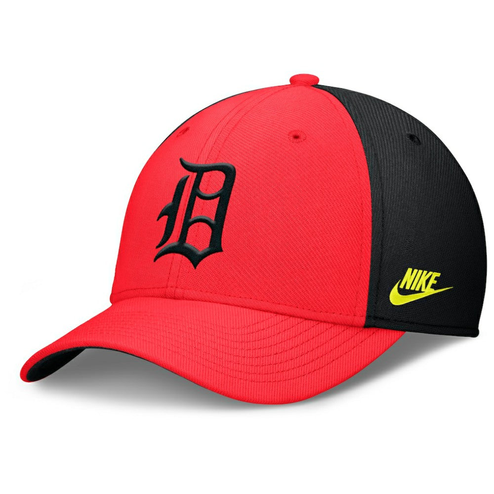 Detroit Tigers Neon 90s Rise SwooshFlex Hat - Crimson/Black | Nike