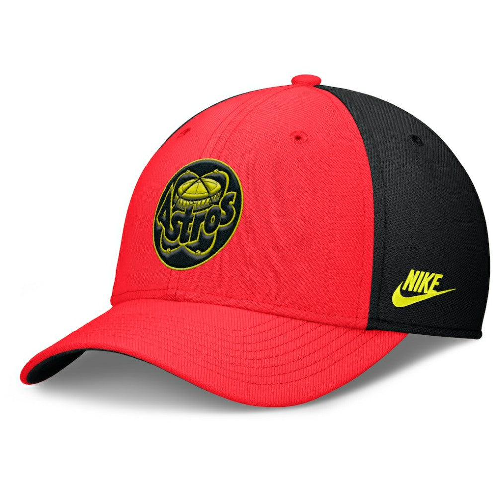 Houston Astros Neon 90s Rise SwooshFlex Hat - Crimson/Black | Nike
