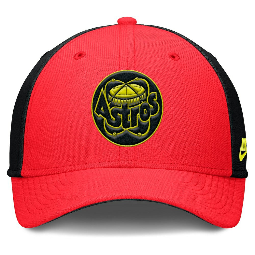 Houston Astros Neon 90s Rise SwooshFlex Hat - Crimson/Black | Nike