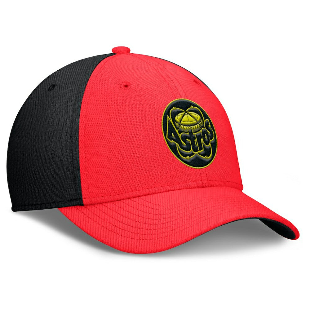 Houston Astros Neon 90s Rise SwooshFlex Hat - Crimson/Black | Nike