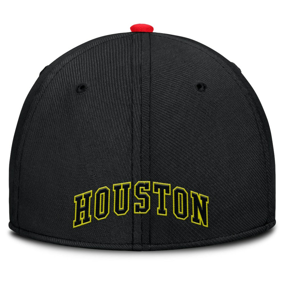 Houston Astros Neon 90s Rise SwooshFlex Hat - Crimson/Black | Nike
