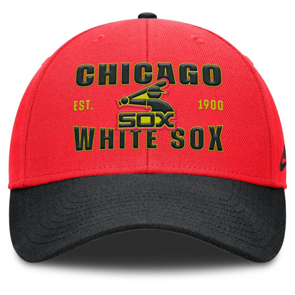 Chicago White Sox Neon 90s Rise Adjustable Hat - Crimson/Black | Nike
