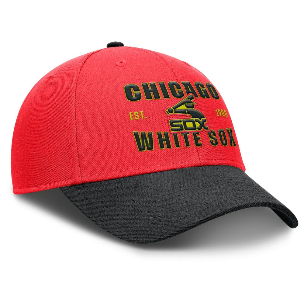 Chicago White Sox Neon 90s Rise Adjustable Hat - Crimson/Black | Nike