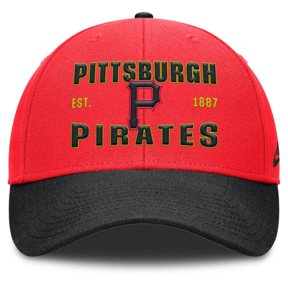 Pittsburgh Pirates Neon 90s Rise Adjustable Hat - Crimson/Black | Nike