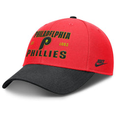 Philadelphia Phillies Neon 90s Rise Adjustable Hat - Crimson/Black | Nike
