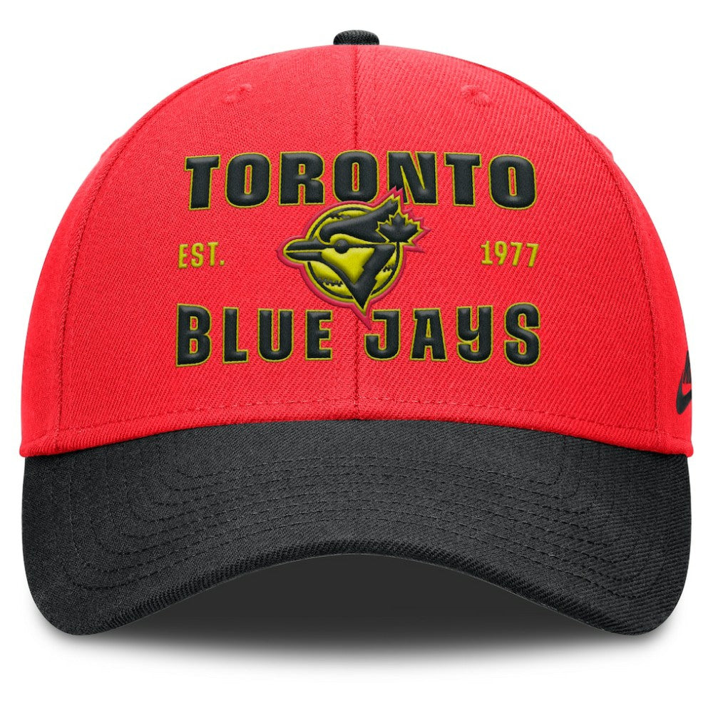 Toronto Blue Jays Neon 90s Rise Adjustable Hat - Crimson/Black | Nike