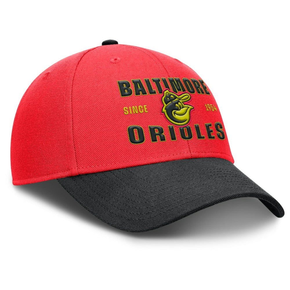 Baltimore Orioles Neon 90s Rise Adjustable Hat - Crimson/Black | Nike