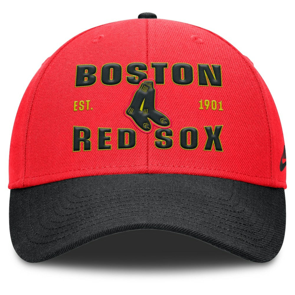 Boston Red Sox Neon 90s Rise Adjustable Hat - Crimson/Black | Nike