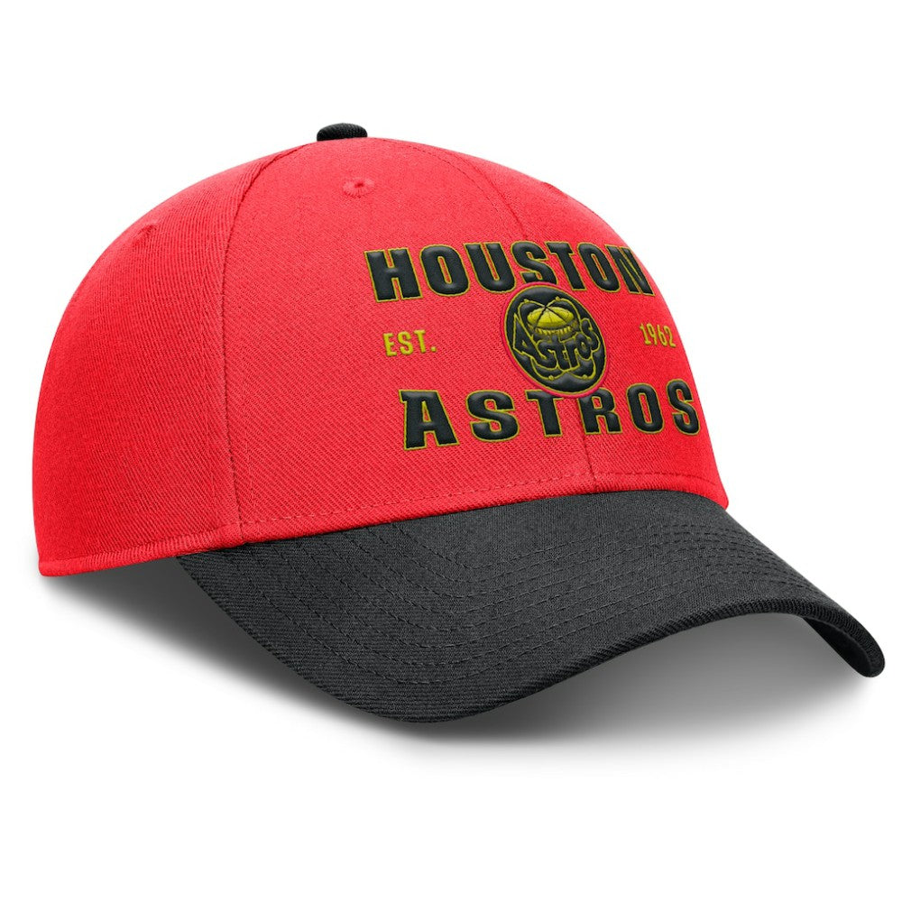 Houston Astros Neon 90s Rise Adjustable Hat - Crimson/Black | Nike