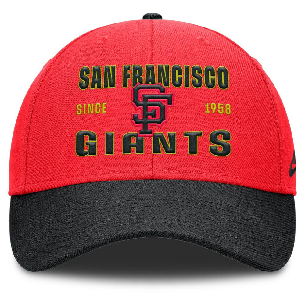 San Francisco Giants Neon 90s Rise Adjustable Hat - Crimson/Black | Nike