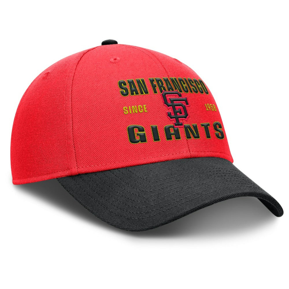 San Francisco Giants Neon 90s Rise Adjustable Hat - Crimson/Black | Nike