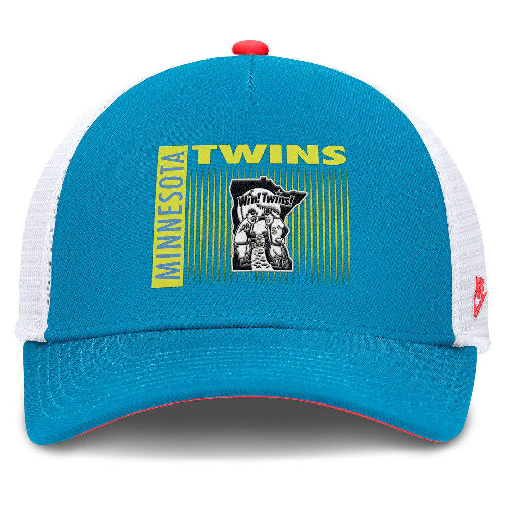 Minnesota Twins Neon 90s Rise Structured Performance Adjustable Trucker Hat - Teal | Nike