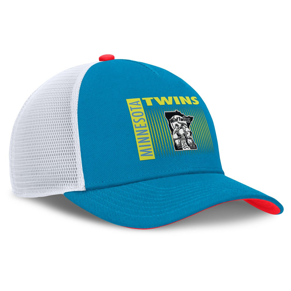 Minnesota Twins Neon 90s Rise Structured Performance Adjustable Trucker Hat - Teal | Nike