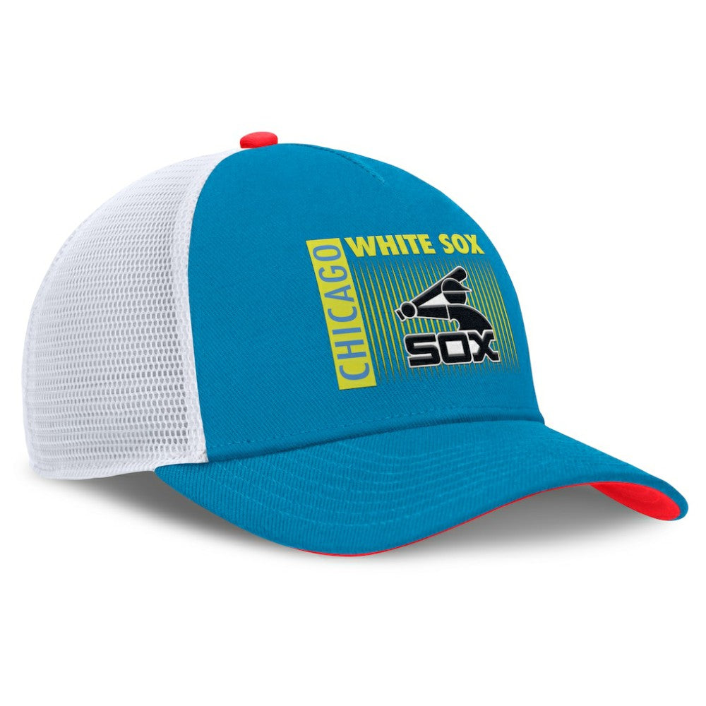Chicago White Sox Neon 90s Rise Structured Performance Adjustable Trucker Hat - Teal | Nike
